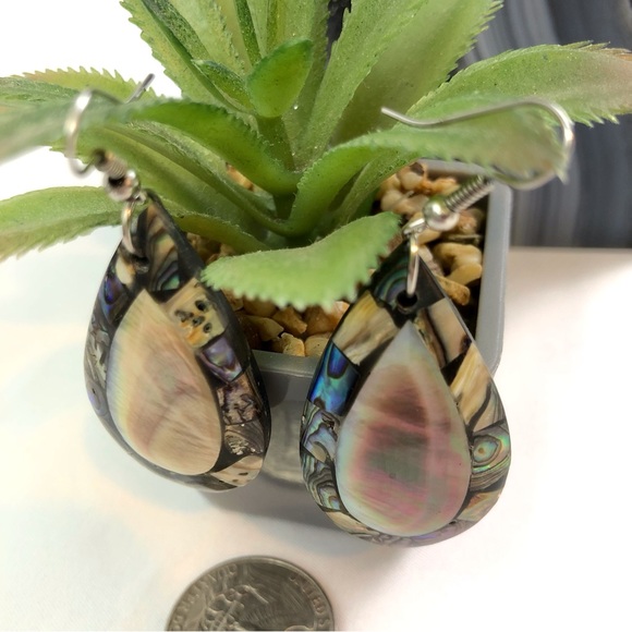 Abalone Tear Drop Shaped Earings - Picture 13 of 16